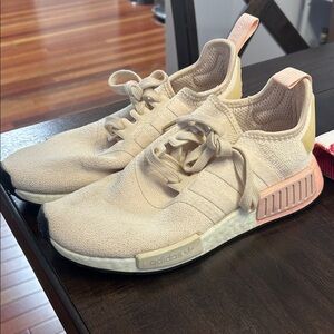 Adidas Cream and Pink NMD Sneakers